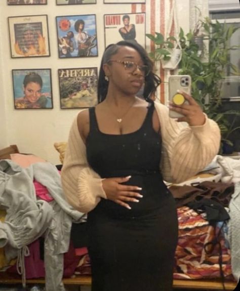 cardigan and black dress Black Dresses With Cardigans, Romper Cardigan Outfit, Cardigan And Dress Outfit Black Women, Black Romper With Cardigan, Long Black Dress With Cardigan, Prom Dress With Cardigan, Dresses With Cardigan Outfit, Black Dress And Cardigan Outfit, Long Cardigan Outfit Black Women