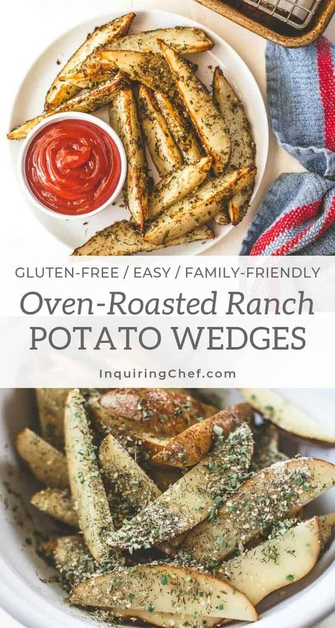 Ranch Potato Wedges In Oven, Ranch Seasoning Potatoes, Potatoes Ranch Seasoning, Ranch Potato Wedges, Ranch Fries, Oven Wedges, Roasted Ranch Potatoes, Meal Board, Roasted Potato Wedges