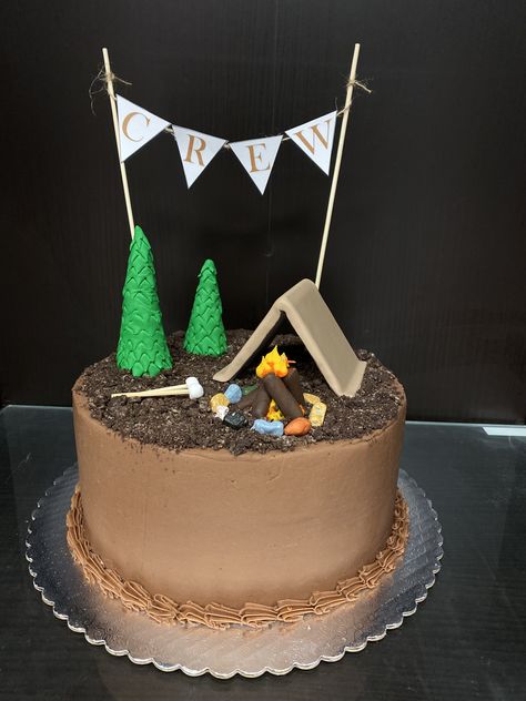 Camping Theme Cakes, Camping Birthday Cake, Camping Cake, Campfire Cake, Nature Cake, Campfire Party, Camping Cakes, Camping Theme Birthday, Cookies Birthday