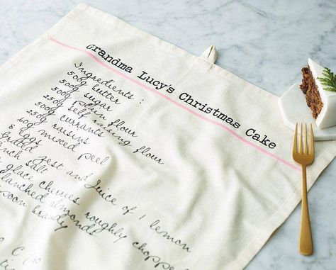 recipe tea towels Recipe Towel, Written Recipes, Tea Towels Diy, Recipe Tea Towel, Personalized Tea Towel, Diy Towels, Knitting Tutorials, Handwritten Recipes, Knit Stitches