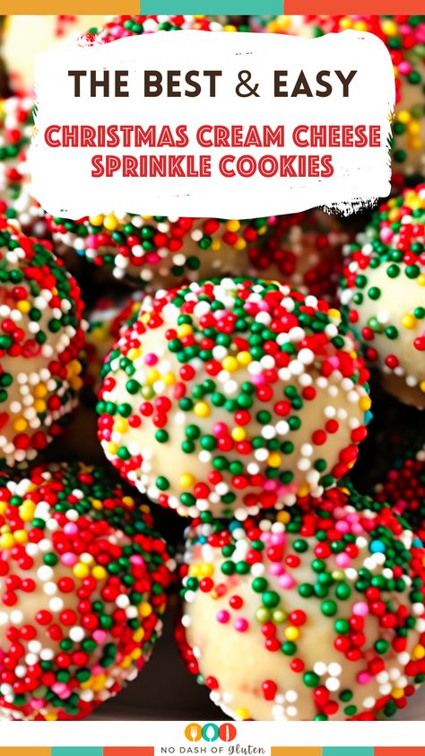 Get into the festive spirit with our Christmas Cream Cheese Sprinkle Cookies! Perfect for holiday baking, these cookies combine creamy cheese and cheerful sprinkles for a delightful treat. Ideal for gifts or family gatherings, they're easy to make and utterly delicious. Save and share this recipe for a merry baking experience. Try them now and share your holiday joy! Christmas Baking With Cream Cheese, Christmas Cookies With Cream Cheese, Cream Cheese Christmas Desserts, Cream Cheese Christmas Cookies, Cream Cheese Sprinkle Cookies, Christmas Sprinkle Cookies Recipes, Holiday Sprinkle Cookies, Soft Sprinkle Christmas Cookies, Sprinkle Cookies Christmas