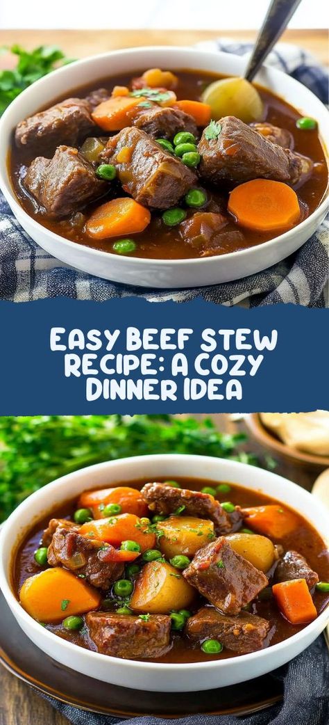 Warm up your evenings with the ultimate comfort food, Easy Slow Cooker Beef Stew. This recipe features tender beef chuck roast simmered with hearty vegetables like carrots and potatoes, all drenched in a rich, savory broth. Perfect for busy weeknights, this dish requires minimal prep and lets your slow cooker do the work. Imagine coming home to the tantalizing aroma of a deliciously cooked stew, ready to serve. Gather your loved ones and impress them with this easy, hearty meal that promises to satisfy! Easy Slow Cooker Beef Stew, Slow Cooker Beef Stew Easy, Slow Cooker Recipes Beef Stew, Easy Beef Stew Recipe, Easy Beef Stew, Comfort Casseroles, Slow Cooker Beef Stew, Beef Chuck Roast, Carrots And Potatoes