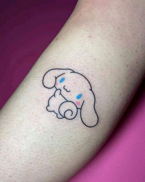 Cinnamonroll Sanrio Tattoo, Cinnamoroll Tattoo, Sanrio Tattoos, Cinnamoroll Stuff, Ideas De Collage, Tattoo Cute, Future Tattoo Ideas, Meaningful Tattoo Quotes, Hello Kitty Tattoos