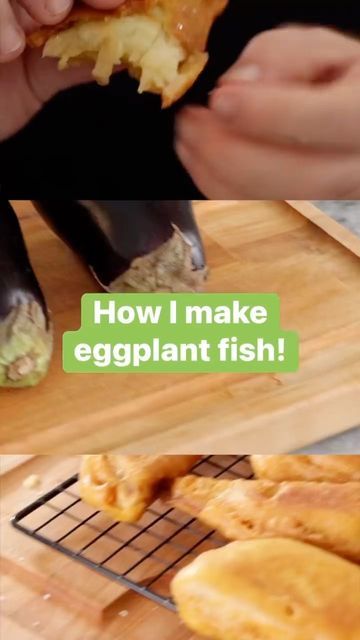 Vegan Eggplant Fish Recipe, Eggplant Fish Vegan, Eggplant Fish Recipe, Ways To Cook Eggplant, Vegan Fish And Chips, Vegan Eggplant, Vegan Fries, Vegan Fish, Dinner Entrees