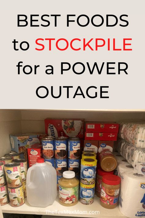 Best foods to stockpile for a power outage Power Outage Preparedness, Foods To Stockpile, Big Jars, Storing Water, Canned Fruit, Canned Beans, Emergency Food, Emergency Supplies, Grocery Budgeting