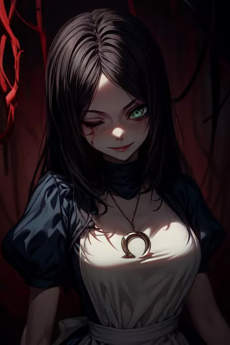 Alice Madness Returns Anime, Alice Liddell Aesthetic, Alice Liddell Icon, Alice Madness Returns Pfp, Alice Madness Returns Fanart, Alice In Madness, Alice Pfp, Alice Madness Returns Art, Gothic Alice In Wonderland