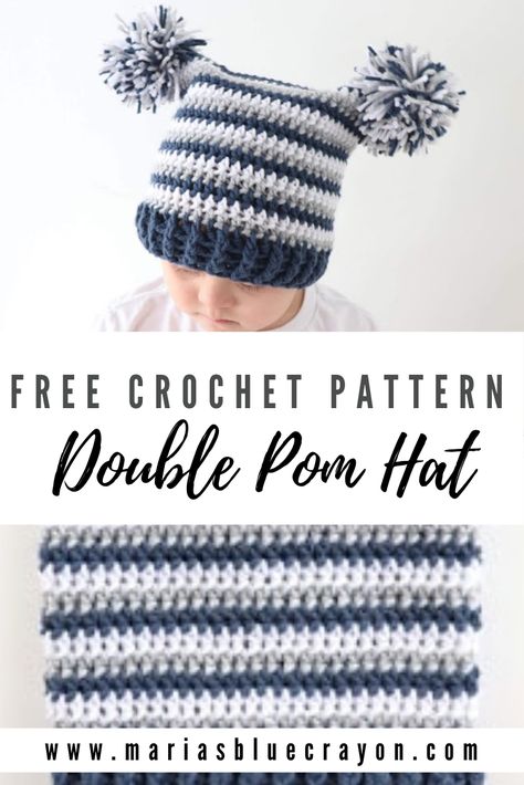 Bulky Yarn Hat Patterns Crochet, Crochet Pompom Hat, Infant Hats Crochet, Crochet Hats With Chunky Yarn, Sack Hat Crochet Pattern, Kid Crochet Hat, Crochet Toddler Hats Free Pattern, Crocheted Hats For Kids, Crochet Character Hats Free Pattern Kids