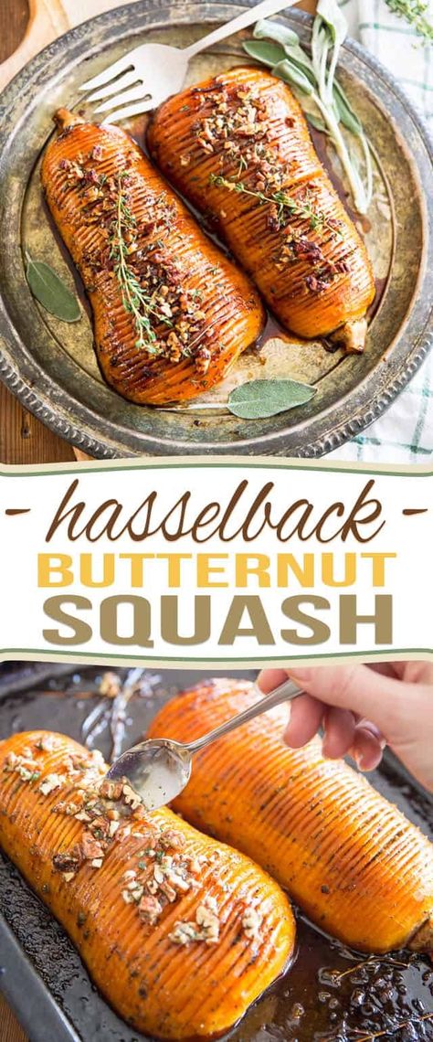 As elegant as it is delicious, this Honey Glazed Hasselback Butternut Squash is guaranteed to be the star of any dinner table. Hasselback Butternut Squash, Honey Glazed, Strawberry Salad, Honey Glaze, Healthy Foodie, Winter Squash, Clean Eating Snacks, Butternut Squash, Side Dishes