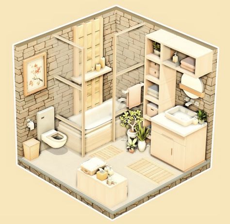 Modern Japanese Bathroom, Sims 4 Japanese House, Sims 4 Houses Layout, Japanese Bathroom, December Challenge, Sims Freeplay Houses, Sims 4 Bedroom, Sims 4 House Building, Sims 4 House Plans