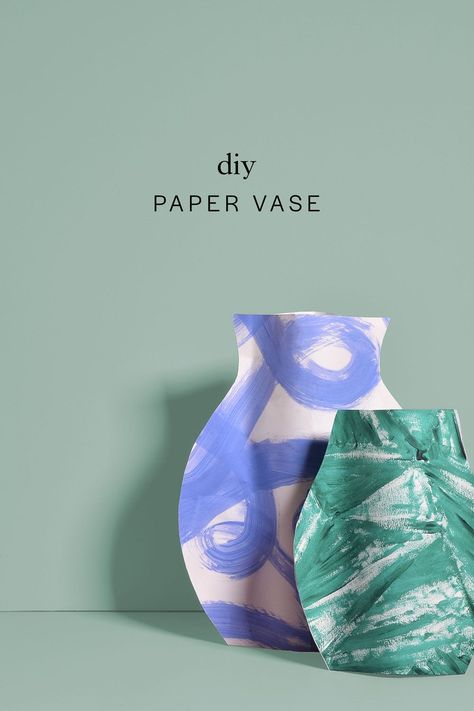 Paper Flower Vase, Diy Greeting Card, Diy Paper Flowers, Paper Flower Arrangements, Paper Pot, Unique Vase, Paper Vase, Vase Crafts, Putao