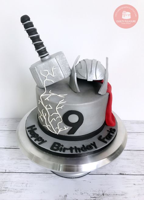 #thorcake #avengerscake #cakeart Thor Cake Ideas, Thor Birthday Cake, Thor Party, Thor Cake, Thor Birthday, Lady Thor, Marvel Avengers Cake, Boy Room Themes, Farm Animal Cakes