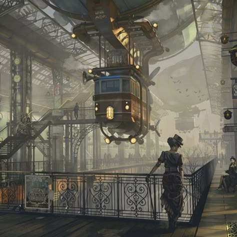 Ville Steampunk, Steampunk City, Steampunk Artwork, Steampunk Tendencies, Steampunk Aesthetic, Fantasy City, Fantasy Setting, Fantasy Places, Steampunk Art