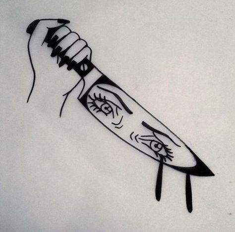 Hand Holding Knife Tattoo, Hand Holding Knife, Tattoo Planets, Holding Knife, Sailor Jerry Tattoos, Knife Tattoo, Handpoke Tattoo, Skeleton Tattoos, Dark Art Drawings