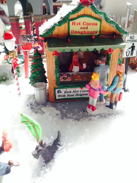 Hot cocoa stand  Figurines  Lemax Miniature Christmas Village Display 2014 Miniature Christmas Village, Cocoa Stand, Hot Cocoa Stand, Lemax Christmas Village, Lemax Christmas, Christmas Houses, Dream Future, Christmas Village Display, Village Display