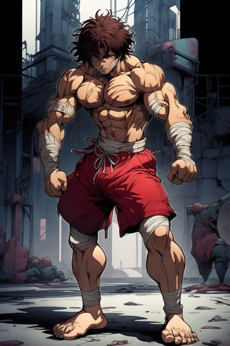 Muscle Anime Men, Anime Bodybuilder, Baki Hanma Training, Baki Hanma Live Wallpaper, Baki Hanma Wallpaper, Baki Hanma Body Anime, Baki Art, Baki Characters, Baki Characters Physique