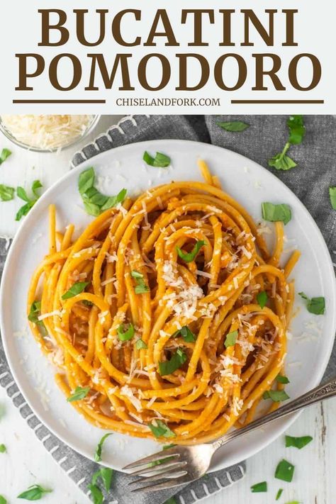 Bucatini Recipes, Pomodoro Recipe, Bucatini Pasta, Cheddar Mac And Cheese, Calabrian Chili, Butter Pasta, Homemade Meatballs, Pasta Noodles, Easy Pasta