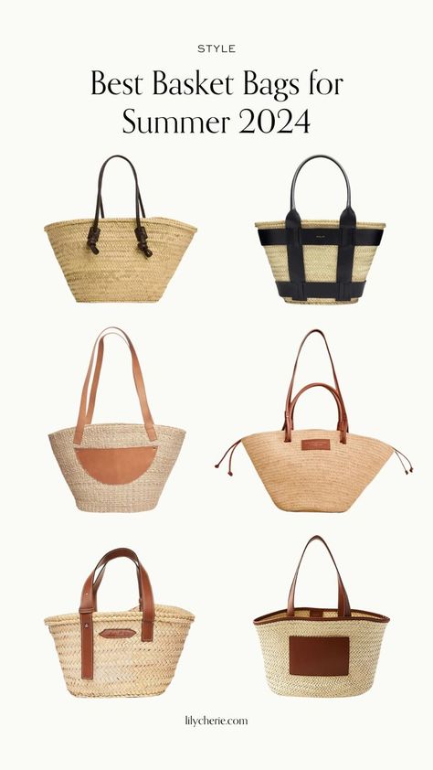 best basket bags Casual French Style, Classic Parisian Style, Travel Capsule Wardrobe Summer, Bags For Summer, French Style Clothing, Chic Style Inspiration, Basket Bags, Classic French Style, Parisian Chic Style