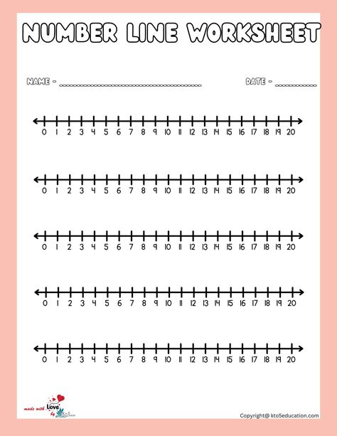 Number Line Worksheets 1-20 | FREE Download Numberline Printable Free 1-20, Numberline Printable Free, Number Line Printable Free, Fraction Number Line, Number Line Worksheet, Printable Number Line, Abc Order Worksheet, Fractions On A Number Line, Exponent Worksheets