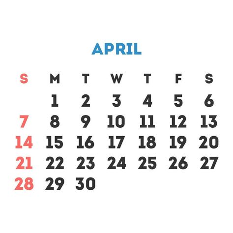 April 2024 month calendar. Vector illustration. Calendar Sketch, April Month, April Calendar, Calendar Vector, Month Calendar, 2024 Calendar, April May, April 2024, Vector Art