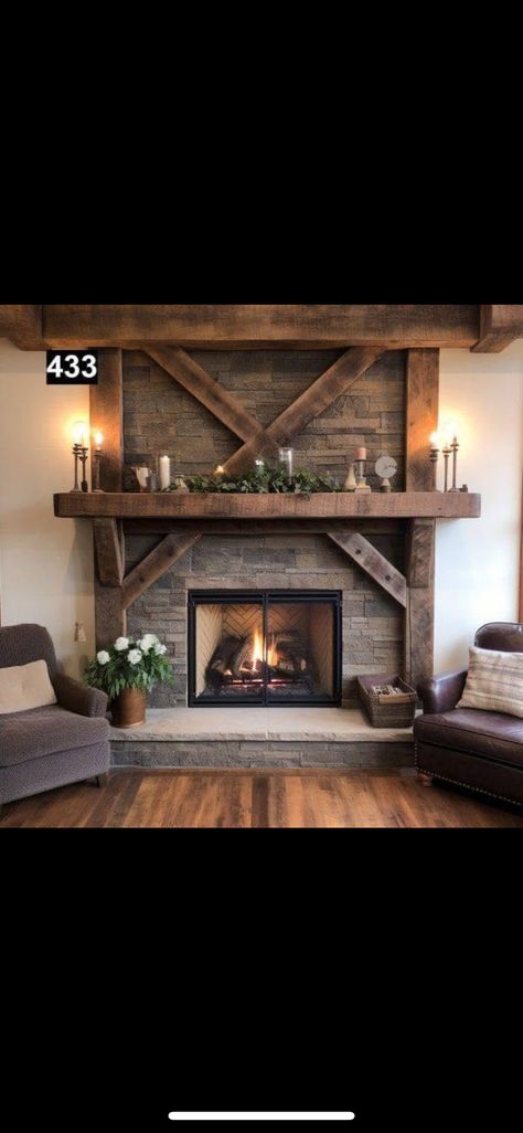 Western Fireplace, Project Organization, Faux Fireplace, Corrugated Metal, Fireplace Makeover, Barn Ideas, House Design Ideas, House Projects, Our New Home