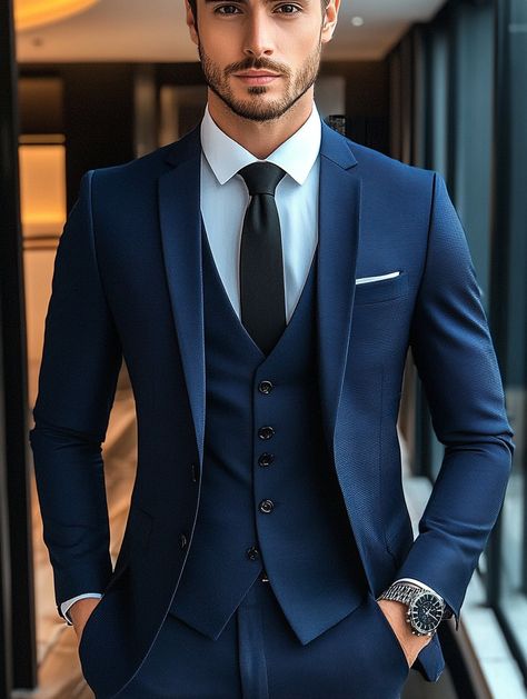 Experience the elegance of our tailored navy suits. Visit our website to find your perfect fit.   https://suitcentury.com/suits/navy-suit  #SharpStyle #MensWear #menssuitstyle #mensfashion #menssuits #mensstyle #suitstyle #suits #menstyle #suitup #menswear #suitandtie #men #dapperfashion #style #suitsformen #mensfashionblog #suited Navy Blue Suit Men Wedding, Navy Blue Mens Suits Wedding, Dark Blue Suit Wedding, Wedding Dress For Boys, Navy Blue Suit Men, Dc Winter, Suits For Guys, Wedding Suits Men Blue, Blue Mens Suit