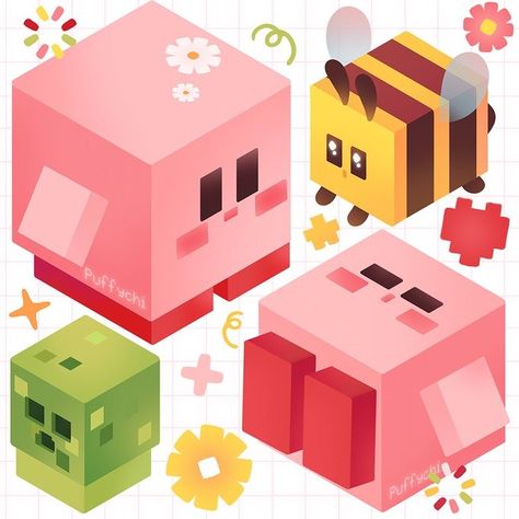 (4) Laya ༉‧₊˚. shop/commissions open! 🌷 en X: "minecraft kirby 🐝🌷 https://t.co/NcvQlq7c5S" / X Minecraft Kirby, Big Baby, How Big Is Baby, Commissions Open, Kirby, Minecraft, Frame, Art