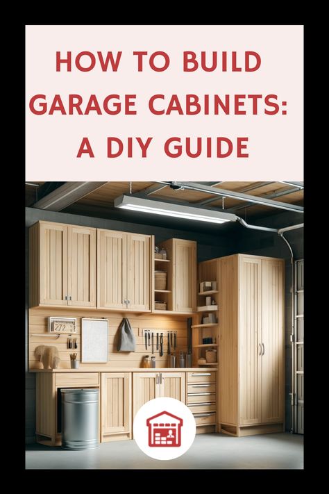 Learn step-by-step how to build your own garage cabinets with this comprehensive DIY guide. Maximize your storage space and keep your garage organized! This tutorial covers everything you need to know to get started on this practical project. How To Store Tools In Garage, Diy Garage Storage Cabinets Wall, Garage Workshop Layout Storage Cabinets, Build Garage Cabinets, Diy Garage Cabinets Ideas, Workshop Cabinets Diy, Shop Cabinets Ideas, Cheap Garage Cabinets, Garage Cabinets Ideas