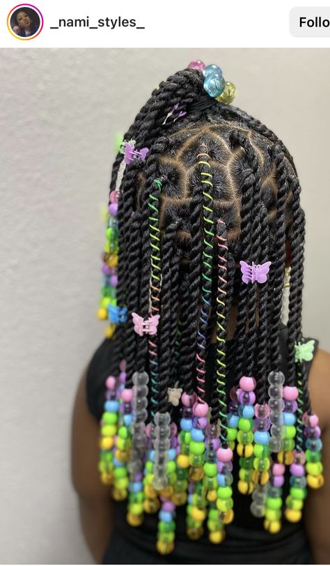 Hair Jewelry For Braids Black Kids, Hair Bead Patterns For Braids, Plates Hairstyle, Kids Braid Styles, Kids Braids With Beads, Baby Hair Styles, Baby Girl Hairstyles Curly, Hair Styles For Kids, Toddler Braided Hairstyles