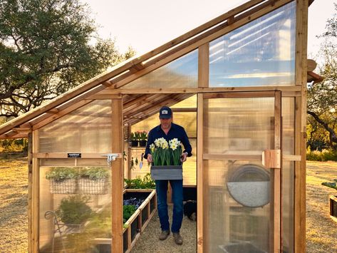 Front view of the Slant-Roof Greenhouse.