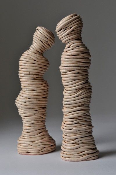 Ferri Farahmandi Ceramics - Gallery 3 Coiled sculptures Coiled Sculpture, Coil Building Ceramics, Coil Projects, Coil Vase, Coiled Pottery, Coil Pot, Coil Pottery, Ceramic Sculpture Figurative, Sculpture Head