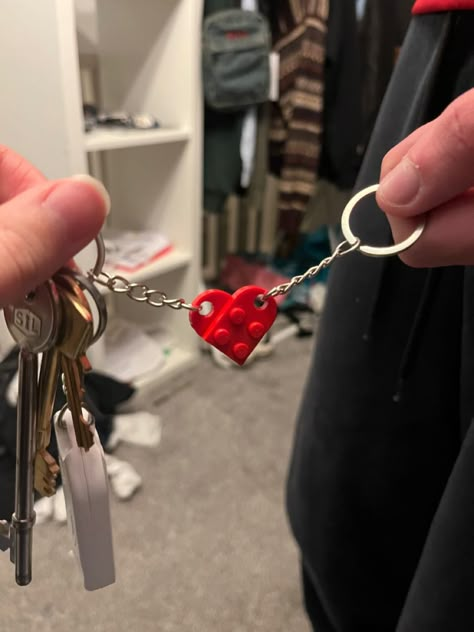 Lego Heart Keychain, Lego Heart, Me And Bae, Heart Keychain, Favorite Person, Lego, Gifts