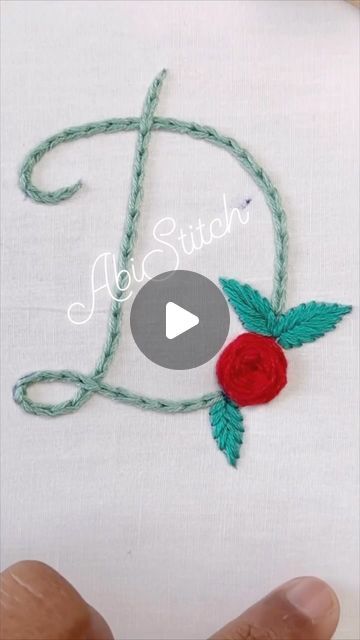 Hand Embroidery Letters, Alphabet Letters Design, Simple Hand Embroidery Patterns, Subscribe My Youtube Channel, Embroidery Alphabet, Easy Embroidery, Embroidery Stitch, Embroidery Letters, Hand Embroidery Projects