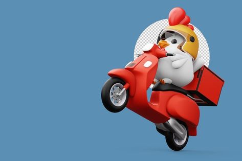 Cute chicken riding scooter delivery chi... | Premium Psd #Freepik #psd #chicken #cartoon-chicken #3d-delivery #delivery-service Chicken Cartoon, Riding Scooter, Cartoon Chicken, Cute Chicken, Cute Chickens, Fun Website Design, 3d Rendering, Cool Websites, Delivery Service