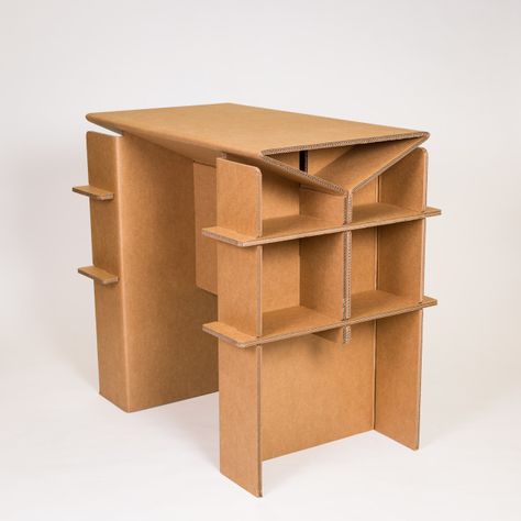 Corrugated Cardboard Storage - Free Shipping | Chairigami Cardboard Chair, Maker Labs, Cardboard Storage, Plastic Shoe Boxes, Diy Organizer, Cardboard Design, Paper Furniture, Eco Friendly Furniture, Craft Desk