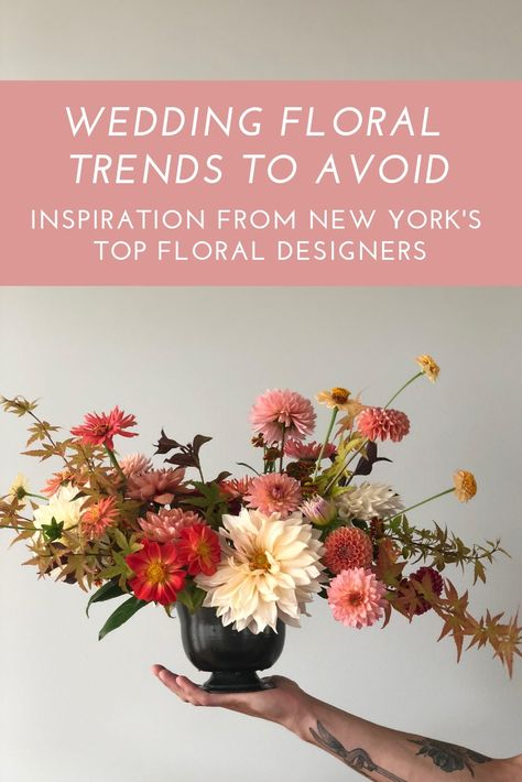 Wedding Floral Trends to Avoid - Inspiration from New Yorks Top Floral Designers by Verve Event Co #nyweddingflorist #upstatenywedding #nyweddingplanner Floral Design Trends 2023, Wedding Bouquet 2023 Trends, Floral Arrangement Inspiration, 2023 Flower Arrangement Trends, Fall Floral Trends 2023, Wedding Flowers 2023 Trends, Trending Floral Arrangements 2023, Floral Center Piece, Wedding Florals 2023