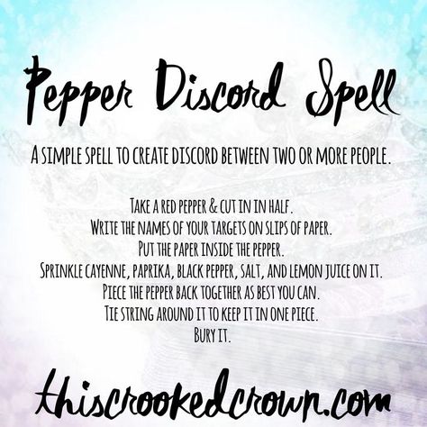 A simple hex to cause discord between two or more people using a pepper and some spices by This Crooked Crown Simple Curses Witchcraft, Curse Enemy Spell, Hexes For Enemies, Third Party Removal Spell, Uncrossing Spell, Dark Magic Spells, Karma Spell, Fall In Love With Me, Hoodoo Magic