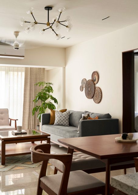 Modern Indian Apartment Interiors, Theme For Interior Design, Singapore Living Room Design, Mumbai Flats Apartments, Mumbai House Interior, Mumbai Interior Design, Living Room Interior Design Indian, Modern Indian Living Room, Simple Living Room Decor Indian