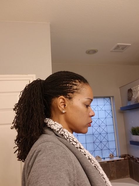 Sisterlocks Ponytail Styles, Sisterlocks Ponytail, Tiny Microlocs, Sisterlocks Long, Sista Locks, Locks Styles, Sisterlocks Styles Updo, Loc Goals, Loc Ideas