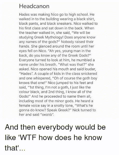 Solangelo High School Comic, Percy Jackson High School Headcanons, Solangelo Headcanons High School, Percy And Annabeth Headcanon High School, Pjo Headcanons School, Percy Jackson Headcannons High School, Solangelo Headcanons School, Percy And Annabeth Headcanon, Solangelo Headcanons Dirty