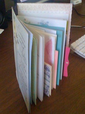 What to do with all those wedding cards? Make a keepsake book! (Offbeat Bride) Wedding Card Keepsake Ideas, Card Keepsake Ideas, Card Keepsake Book, Wedding Card Book, Wedding Card Keepsake, Wedding Cards Keepsake, Keepsake Ideas, Keepsake Books, Offbeat Bride