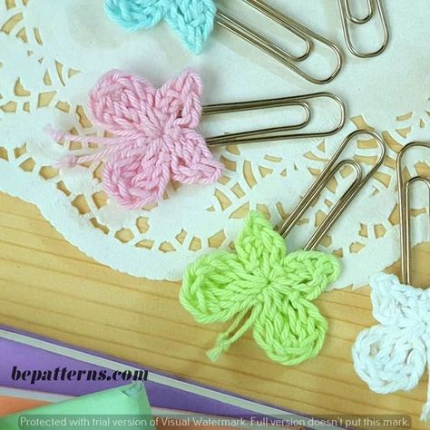 Easy Crochet Delights: Free Butterfly Pattern for Newbies Pastel Bookmarks, Crochet Butterfly Applique, Crochet Butterfly Free Pattern, Butterfly Bookmark, Easy Butterfly, Crochet Butterfly Pattern, Crochet Hot Pads, Planner Tabs, Crochet Bookmark Pattern