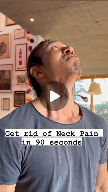 Mike Chang | Flow60 on Instagram: "When you have pain in your neck, if you get rid of the tightness, the pain will disappear.  Here is a short exercise routine to release tension in the neck that you can complete in 1 - 2 minutes.  30 Hops  30 Up and Down Breathing  5 neck rotations for each direction 5 looking left and right (Face forward, breath in thru nose, out thru mouth)  10 Hops" How To Get A Crook Out Of Your Neck, Pulled Neck Muscle Remedy, How To Get Rid Of Neck Pain, Exercise For Neck Pain, Decompress Neck, Neck Pain Stretches, Neck Sprain, Movement Exercises, Neck Pain Exercises