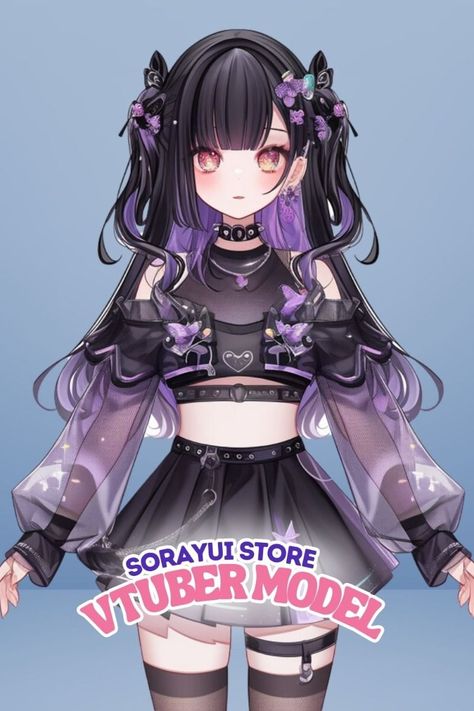 VTUBER IDEA LABS Vtuber Character Design, Vtuber Rigging, Twitch Vtuber, Model Vtuber, Live2d Model, Tech Outfit, Vtuber Design, Vtuber Model, How To Draw Anime Hair