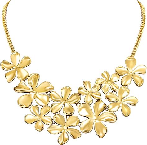 Amazon.com: TOVABA Gold Statement Necklace，Gold Plated Floral Flower Necklace Leaf Short Chunky Collar Bib Necklace Fashion Costume Jewelry Gift for Girl and Women : Clothing, Shoes & Jewelry Statement Necklace Gold, Necklace Leaf, Resin Pendant Necklace, Necklace Resin, Bib Collar, Chunky Statement Necklace, Gold Statement Necklace, Fashion Costume, Chunky Necklace