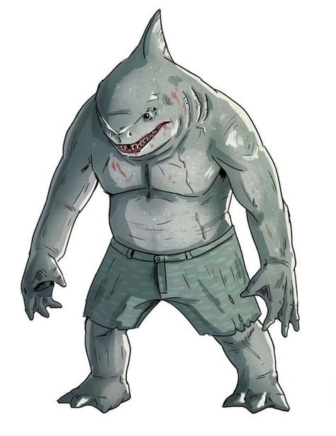 King Shark Art, King Shark Dc, King Shark, Marvel Superheroes Art, Shark Man, Comic Villains, Dc Villains, Batman Universe, Superhero Characters