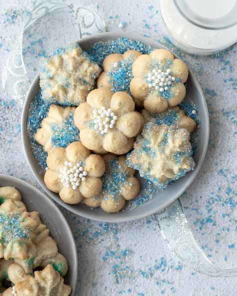 Buttery Gluten-Free Spritz Cookies Spritzer Cookies, Gluten Free Spritz Cookies, Press Cookies, Spritz Cookie Press, Spritz Cookie, Spritz Cookie Recipe, Cookie Presses, Gluten Free Shortbread, Cookie Icing Recipe