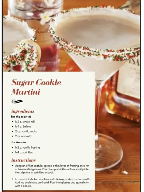 Christmas Drinks! | Gallery posted by Saraya | Lemon8 Sismas Party, Sugar Cookie Martini, Cookie Martini, Christmas Drinks Alcohol Recipes, Xmas Drinks, Christmas Party Drinks, Christmas Martini, Christmas Drinks Recipes, Christmas Drinks Alcohol