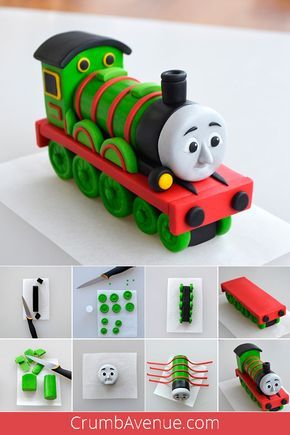 fondant, gum paste, Thomas and Friends, figure, figurine, train, how to make, step by step, tutorial, free, sugar art, Crumb Avenue, sugar craft, choo choo, birthday, boy Fondant Train, Train Cake Topper, Thomas Birthday Cakes, Thomas The Tank Engine Cake, Kue Fondant, Thomas The Train Cake, Thomas Train Cake, Thomas Cakes, Fondant Creations