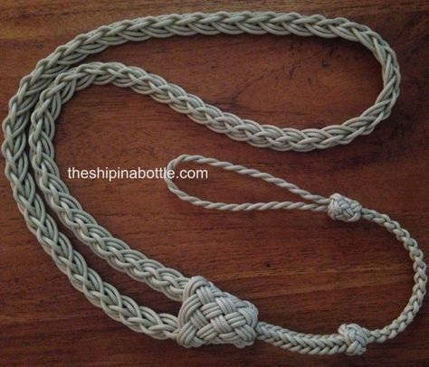 Boatswain's Pipes, Boatswain's Lanyards - www.theshipinabottle.com Navy Knots, Bubble Dog, Paracord Projects Diy, Navy Uniform, Paracord Bracelet Diy, Decorative Knots, Nautical Knots, Black Lanyard, Paracord Knots