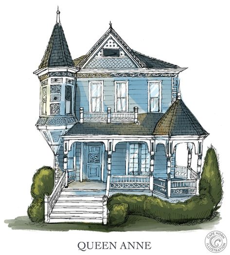 New Orleans Houses, New Orleans Architecture, Queen Anne House, Creole Cottage, Suburban House, Mix Use Building, New Orleans Homes, Casas The Sims 4, House Sketch